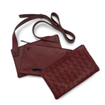Intrecciato Leather Trio Bag // Dark Red // Store Display
