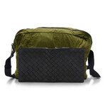 Intrecciato Leather Folding Crossbody Bag // Green // Store Display