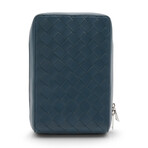Intrecciato Leather Crossbody Bag // Blue // Store Display
