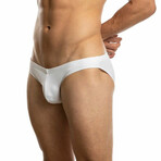 Color Wave Second Skin Swim Brief // White + Turquoise (XL)