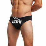 Racer Icon Swim Brief // Black (M)