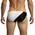 Color Wave Second Skin Swim Brief // White + Black (XS)