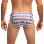 Stash & Anchor Swim Brief // Blue + White (L)