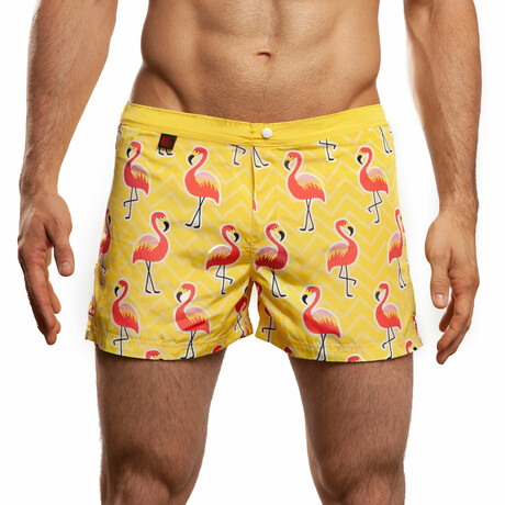 Flamingo Swim Short // Yellow (XS)