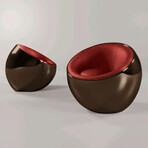 Meteora Statement Chair // Dark Brown + Red