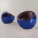 Meteora Statement Chair // Metalic Blue + Black