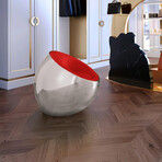 Meteora Statement Chair // Silver + Red