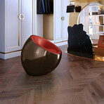 Meteora Statement Chair // Dark Brown + Red