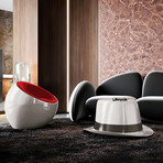Meteora Statement Chair // Silver + Red