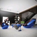 Meteora Statement Chair // Metalic Blue + Black