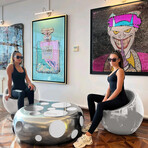 Meteora Statement Chair // White + Gray