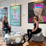 Meteora Statement Chair // Silver + Black