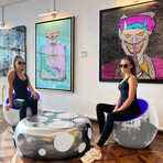 Meteora Statement Chair // Silver + Purple v.1