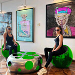 Meteora Statement Chair // Green + Black