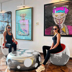 Meteora Statement Chair // Silver + Red