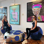 Meteora Statement Chair // Metalic Blue + Black