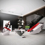 Meteora Statement Chair // Silver + Red