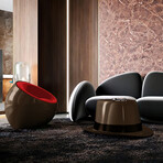 Meteora Statement Chair // Dark Brown + Red