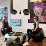 Meteora Statement Chair // Dark Brown + Red