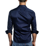 Bennett Long Sleeve Button Up Shirt // Navy (M)