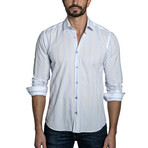 Men's Long Sleeve Shirt // Gray + Blue (M)