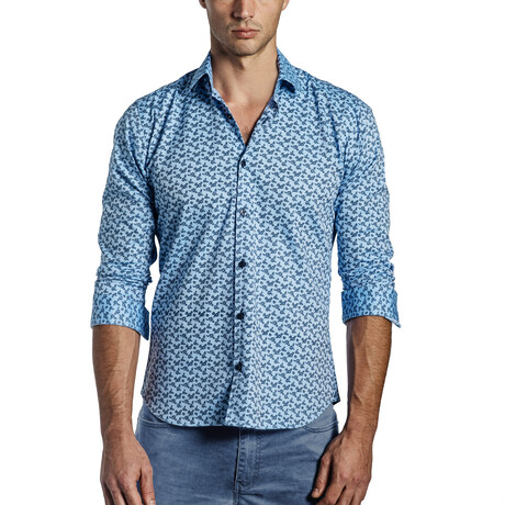 Israel Long Sleeve Button Up Shirt // Blue (S)