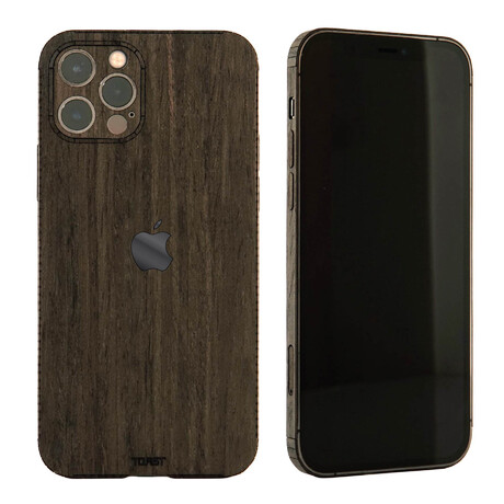 iPhone 14 Pro Wood Cover // Apple Cutout (Walnut)