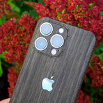 iPhone 14 Pro Max Wood Cover // Apple Cutout (Walnut)