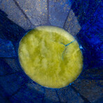 Genuine Polished Lapis Lazuli Oval Bowl with Green Jade Trimming