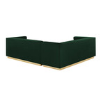 Anniston Velvet Upholstered Corner Sectional Sofa // Left (Hunter Green)
