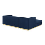 Anniston Velvet Upholstered Chaise Sectional Sofa // Left (Navy)