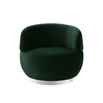 Kassandra Velvet Swivel Chair (Chrome Base + Hunter Green)