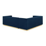 Anniston Velvet Upholstered Corner Sectional Sofa // Left (Hunter Green)