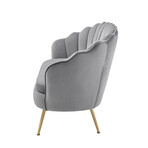 Abbigal Velvet Loveseat With Gold Legs (Black)