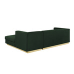 Anniston Velvet Upholstered Chaise Sectional Sofa // Right (Hunter Green)