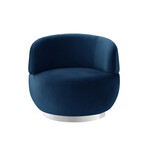 Kassandra Velvet Swivel Chair (Chrome Base + Hunter Green)