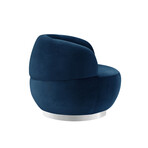 Kassandra Velvet Swivel Chair (Chrome Base + Hunter Green)