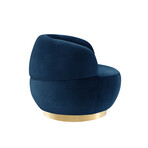 Kassandra Velvet Swivel Chair (Chrome Base + Hunter Green)