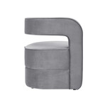 Neil Velvet Accent Chair Open Barrel Back (Gray)