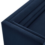 Anniston Velvet Upholstered Chaise Sectional Sofa // Left (Navy)