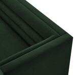 Anniston Velvet Upholstered Chaise Sectional Sofa // Right (Hunter Green)