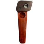 3.75" American Made Exotic Hardwood Smoking Pipe + Swivel Lid & Smoke Through Top (Bocote)