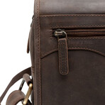 American Bison // Flapover Messenger w/ Front Zip // Brown