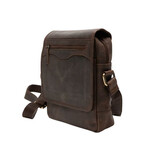 American Bison // Flapover Messenger w/ Front Zip // Brown