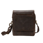 American Bison // Flapover Messenger w/ Front Zip // Brown
