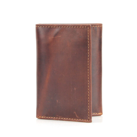American Bison // Oil Pull Up Slim Trifold // Brown