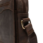 American Bison // Flapover Messenger w/ Front Zip // Brown