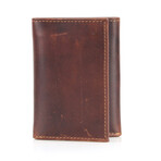 American Bison // Oil Pull Up Slim Trifold // Brown