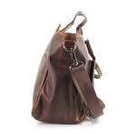 American Bison // Ziptop Totebag w/ Front Pockets // Brown