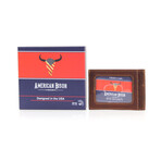 American Bison // Oil Pull Up Card Case w/ID // Brown